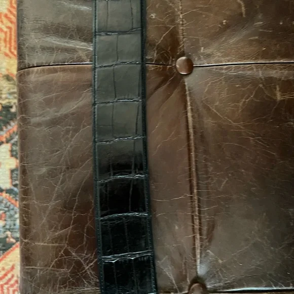 Ralph Lauren Brass Stag Head Alligator Belt - Picture 7 of 12